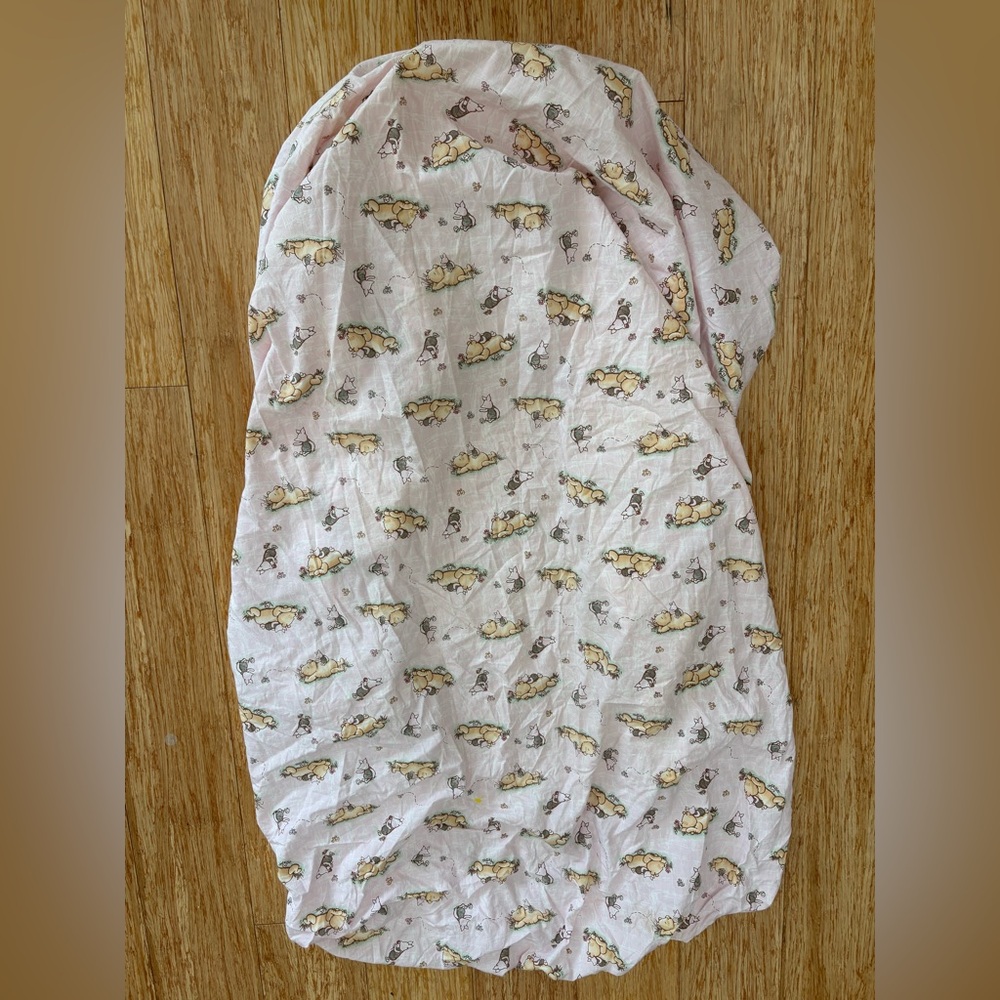 Classic Pooh Fitted Crib Sheet Pink Pooh & Piglet Baby Girl